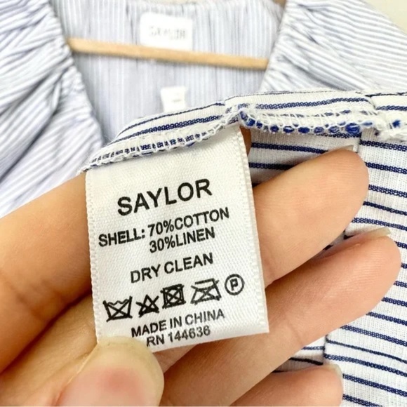 Saylor Zerina Striped Linen Blend A Line Mini Dress - Picture 17 of 17